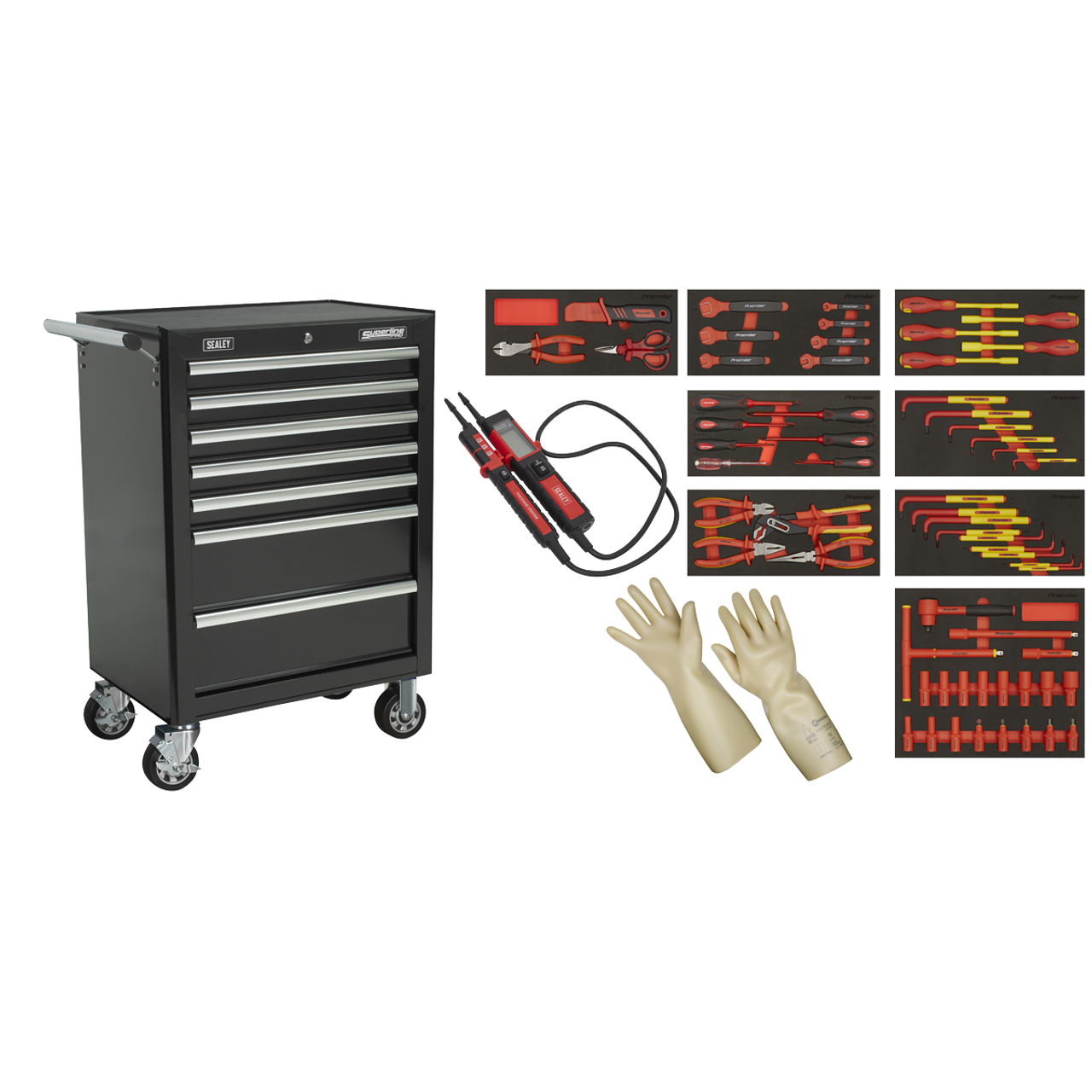 Rollcab 7 Drawer with Insulated Tool Kit 63pc